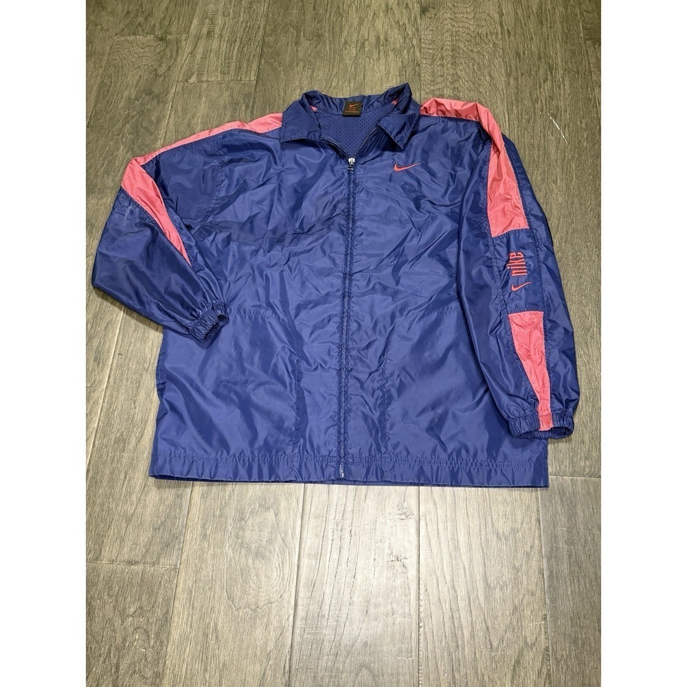Vintage Nike Track Jacket Windbreaker Navy Maroon Swoosh